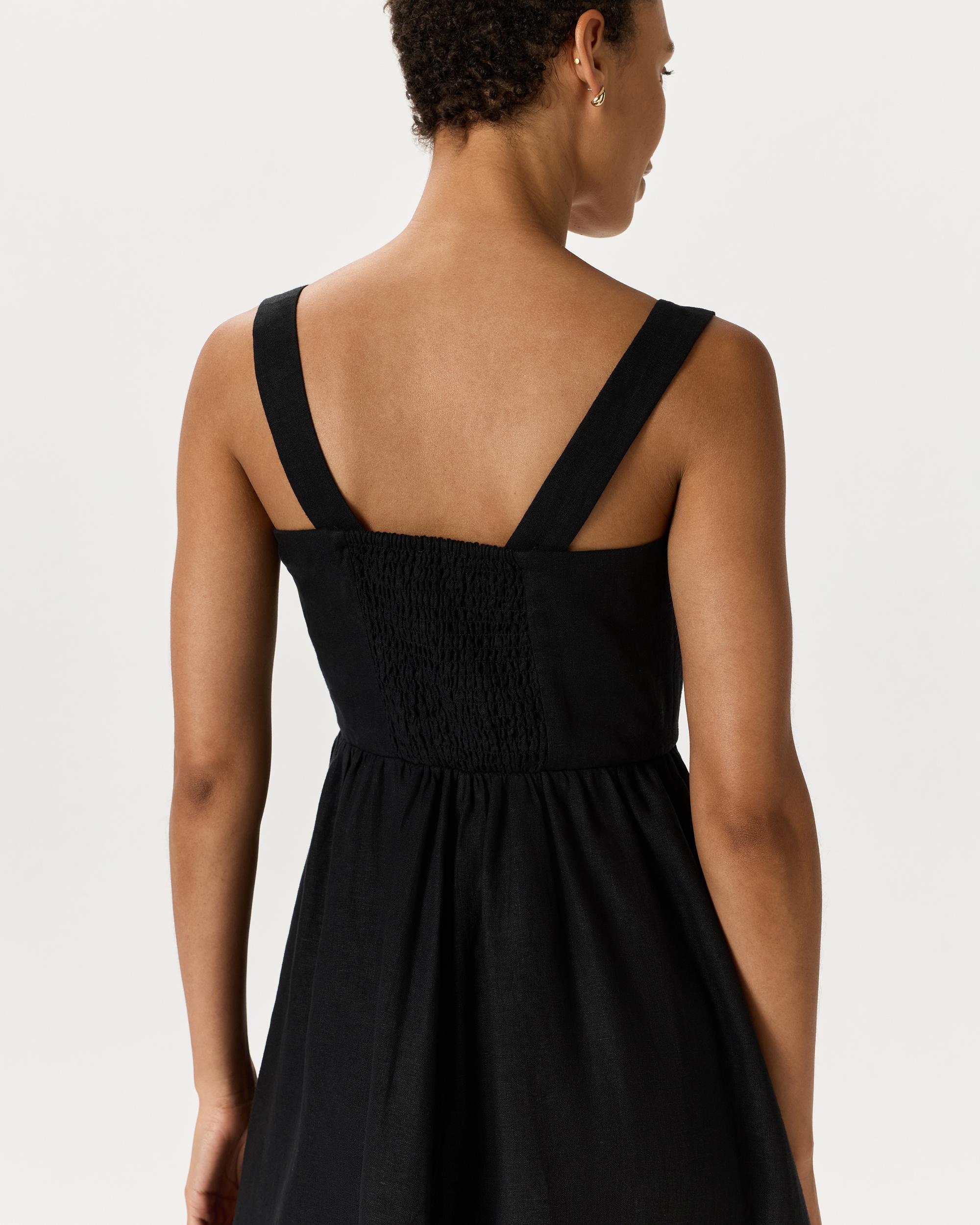 Quince | Women's 100% European Linen Fit & Flare Midi Dress Size XL Product Image