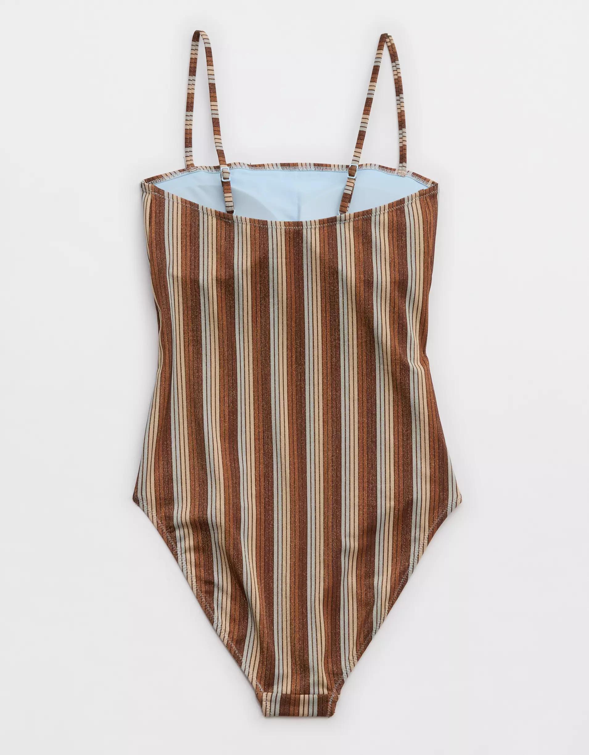 Aerie Sparkle Bandeau One Piece Swimsuit Product Image