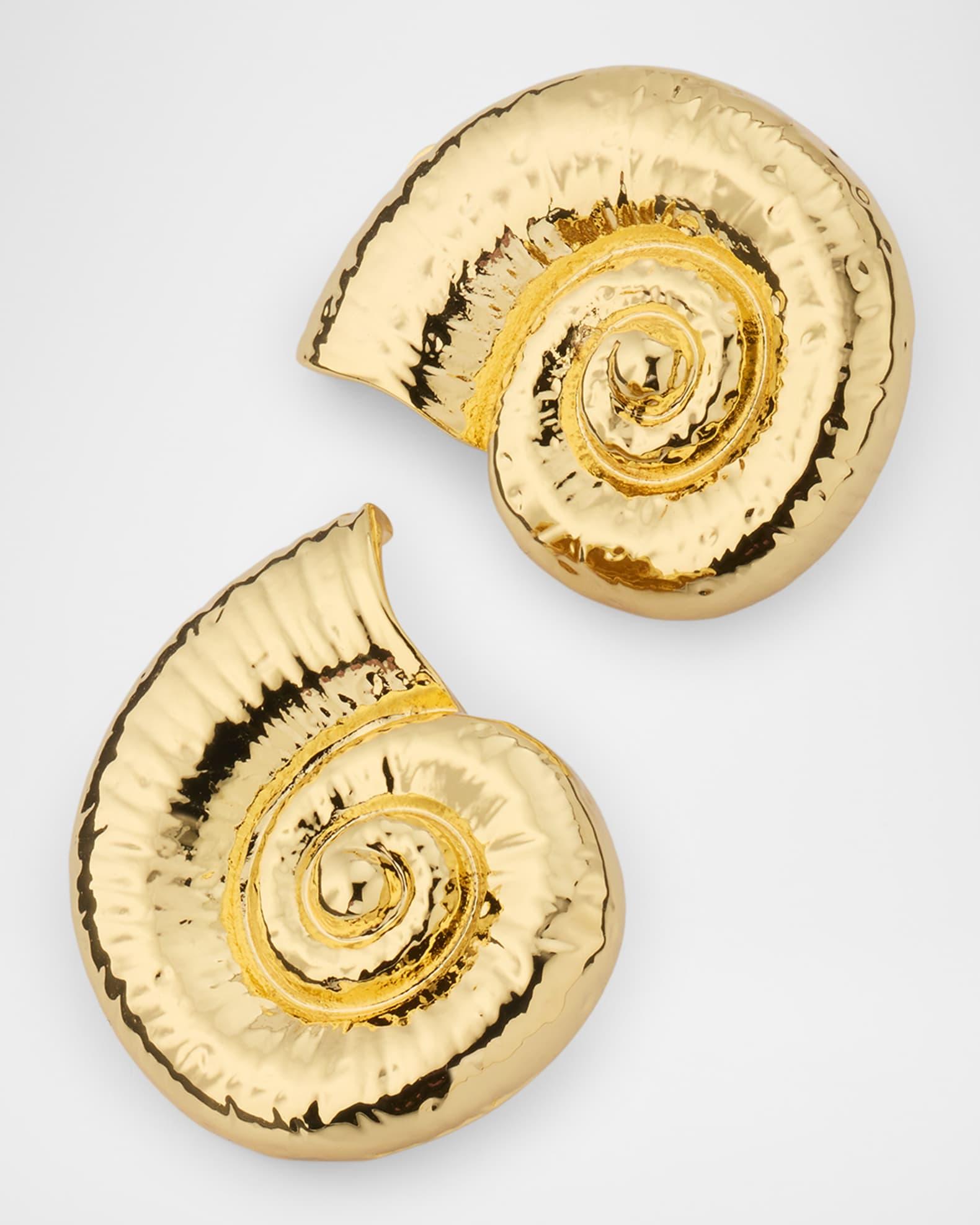 Golden Shell Clip-On Earrings Product Image