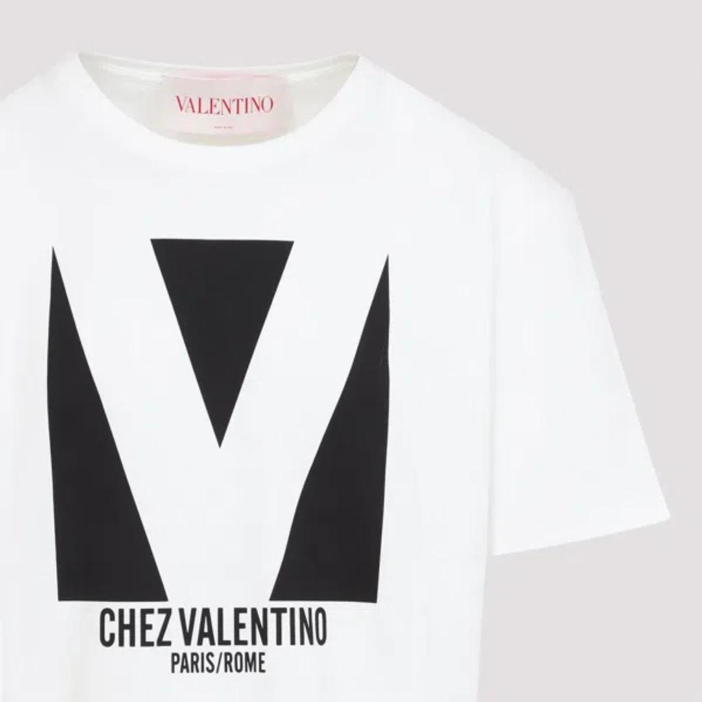 VALENTINO Mens Avorio Logo-print Crew-neck Cotton-jersey T-shirt Product Image