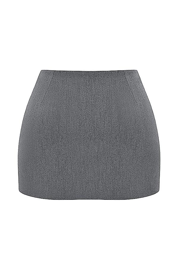 Jessamine  grey a-line mini skirt - sale Product Image