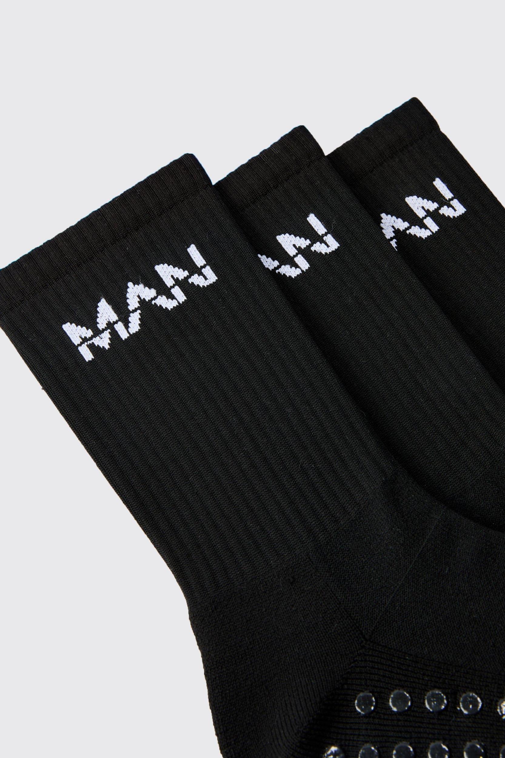 Man Active Training Grip Crew 3 Pack Socks | boohooMAN USA Product Image