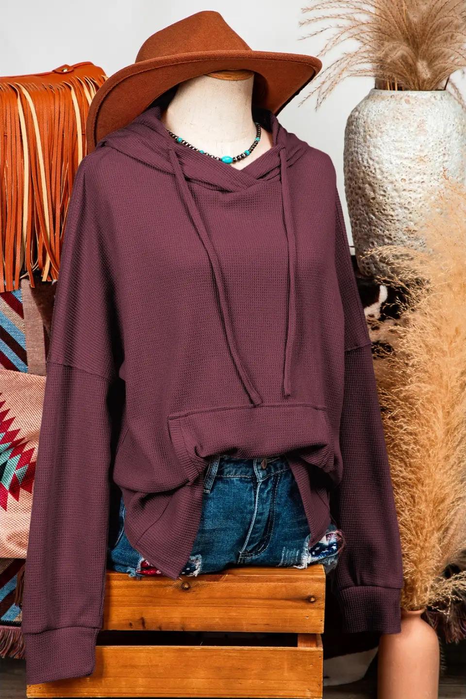 Waffle Knit Hoodie Product Image