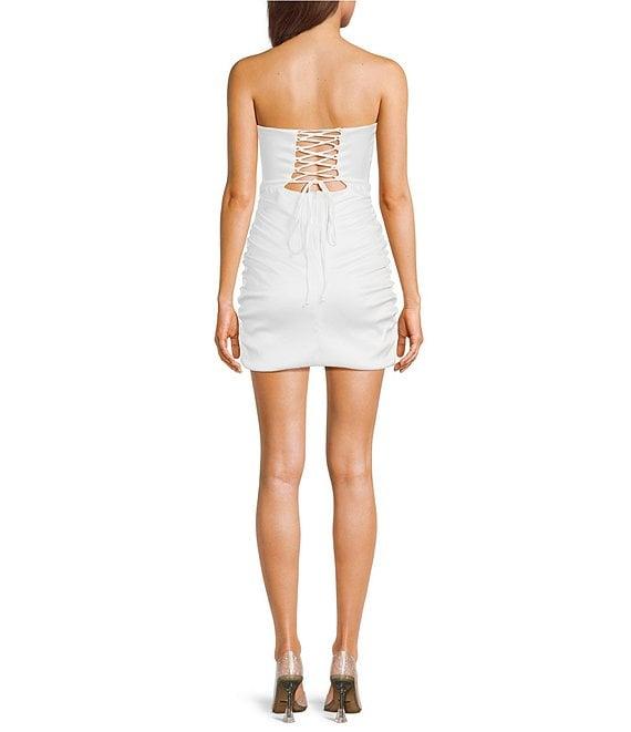 Honey and Rosie Strapless Bow Front Fitted Bubble Dress Product Image