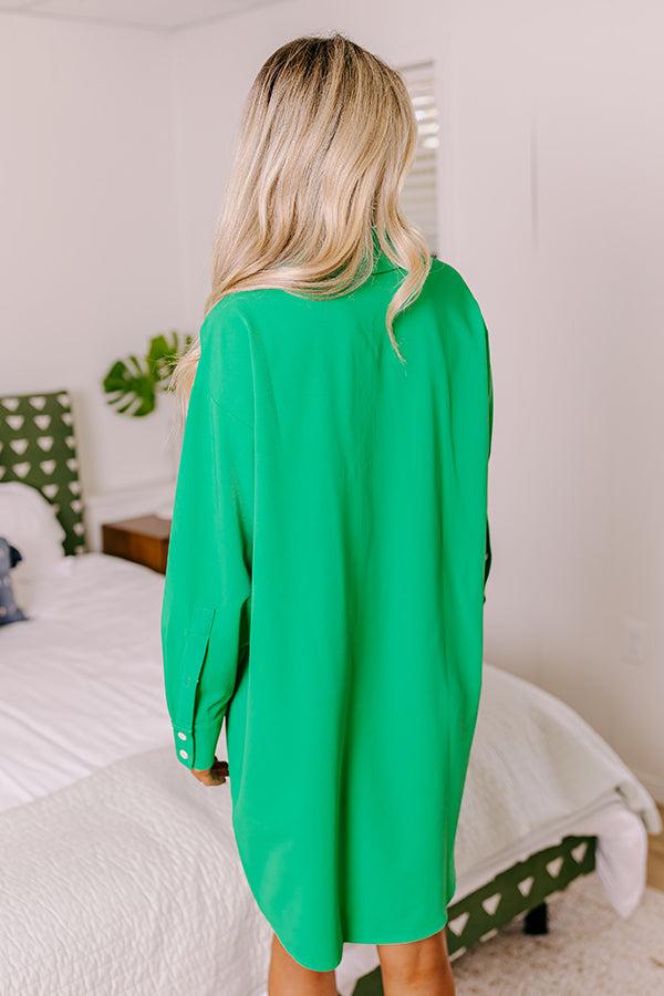 New Moon Night Shift Dress In Green Product Image