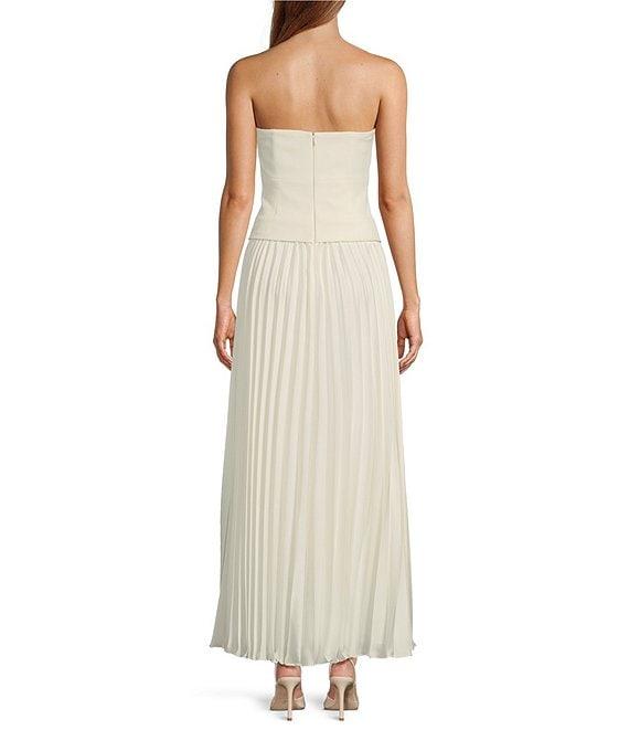 Antonio Melani Billie Crepe Strapless Pleated Maxi Dress Product Image