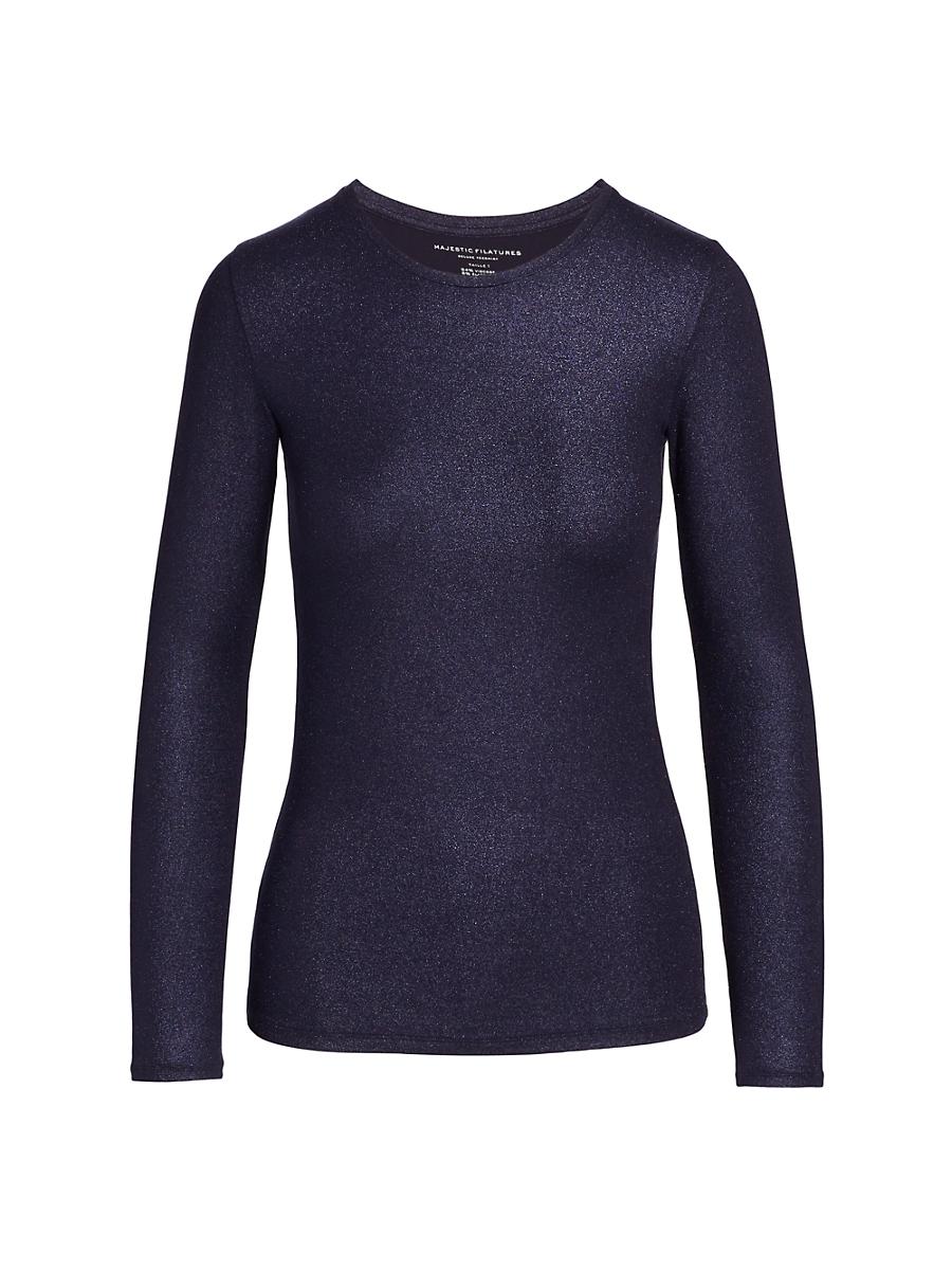 Womens Metallic Long-Sleeve Top Product Image