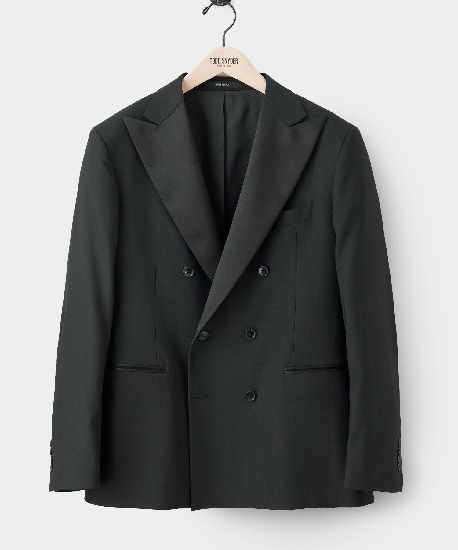 Italian Wool Double-Breasted Tuxedo Jacket Product Image