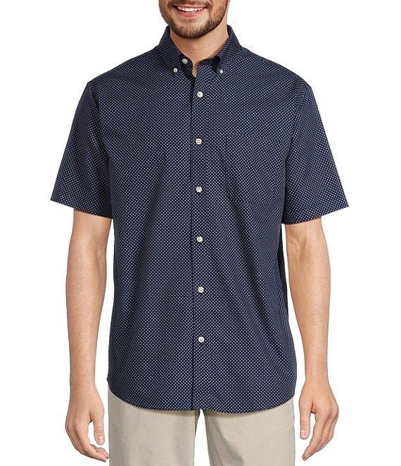 Gold Label Roundtree & Yorke Non-Iron Short Sleeve Floral Print Poplin Sport Shirt Product Image