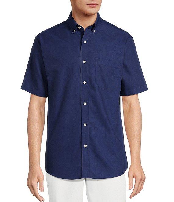 Gold Label Roundtree & Yorke Big & Tall Non-Iron Short Sleeve Solid Dobby Sport Shirt Product Image