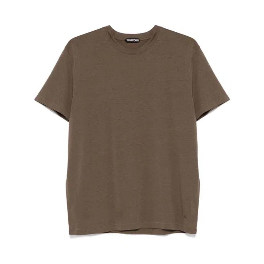 TOM FORD Slim-fit Lyocell And Cotton-blend Jersey T-shirt In Brown Product Image