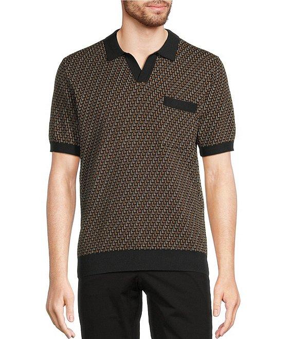 Murano Modern Performance Johnny Collar Short Sleeve Knit Sweater Product Image