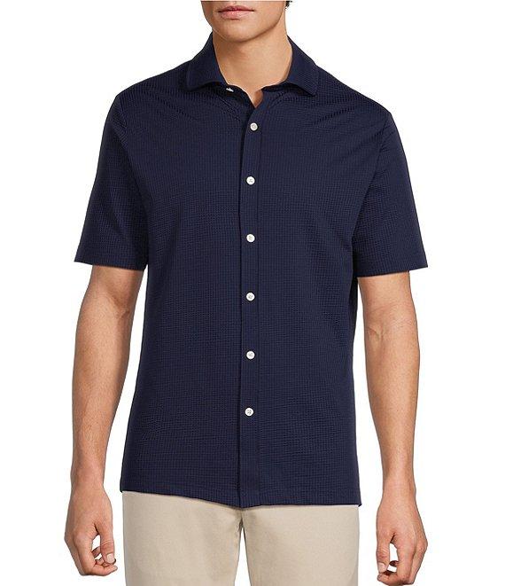Hart Schaffner Marx Luxury Performance The Driver Short Sleeve Solid Button Front Shirt Product Image