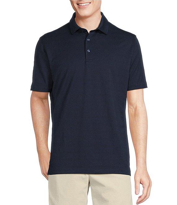 Cremieux Blue Label St. Tropez Collection Short Sleeve Solid Tonal Stripe Polo Shirt Product Image