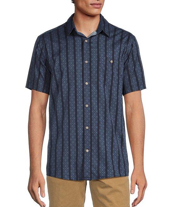 Rowm Short Sleeve Large Stripe Print Shirt Product Image