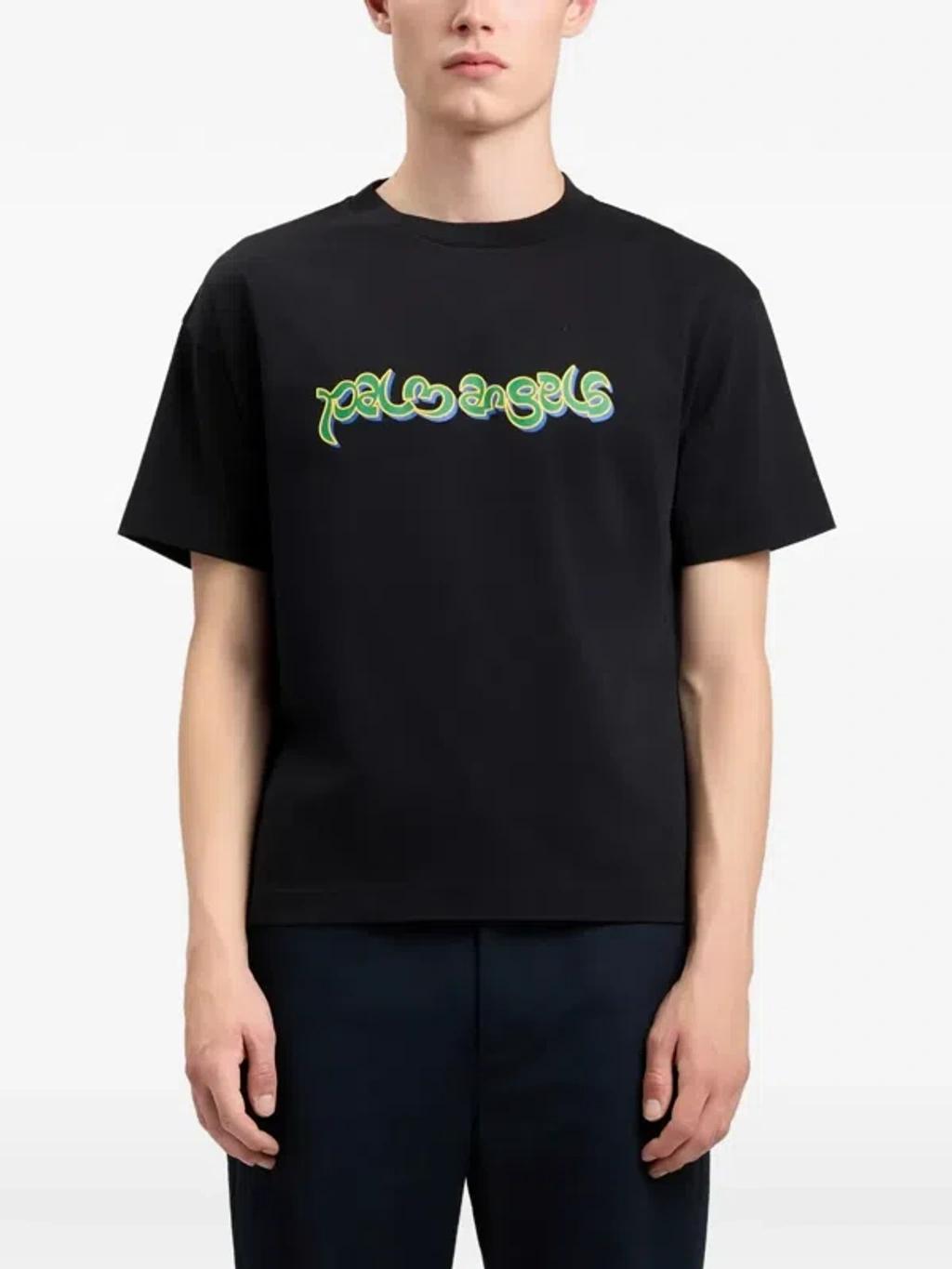 PALM ANGELS Thai Logo Cotton Graphic T-shirt In Multi Product Image