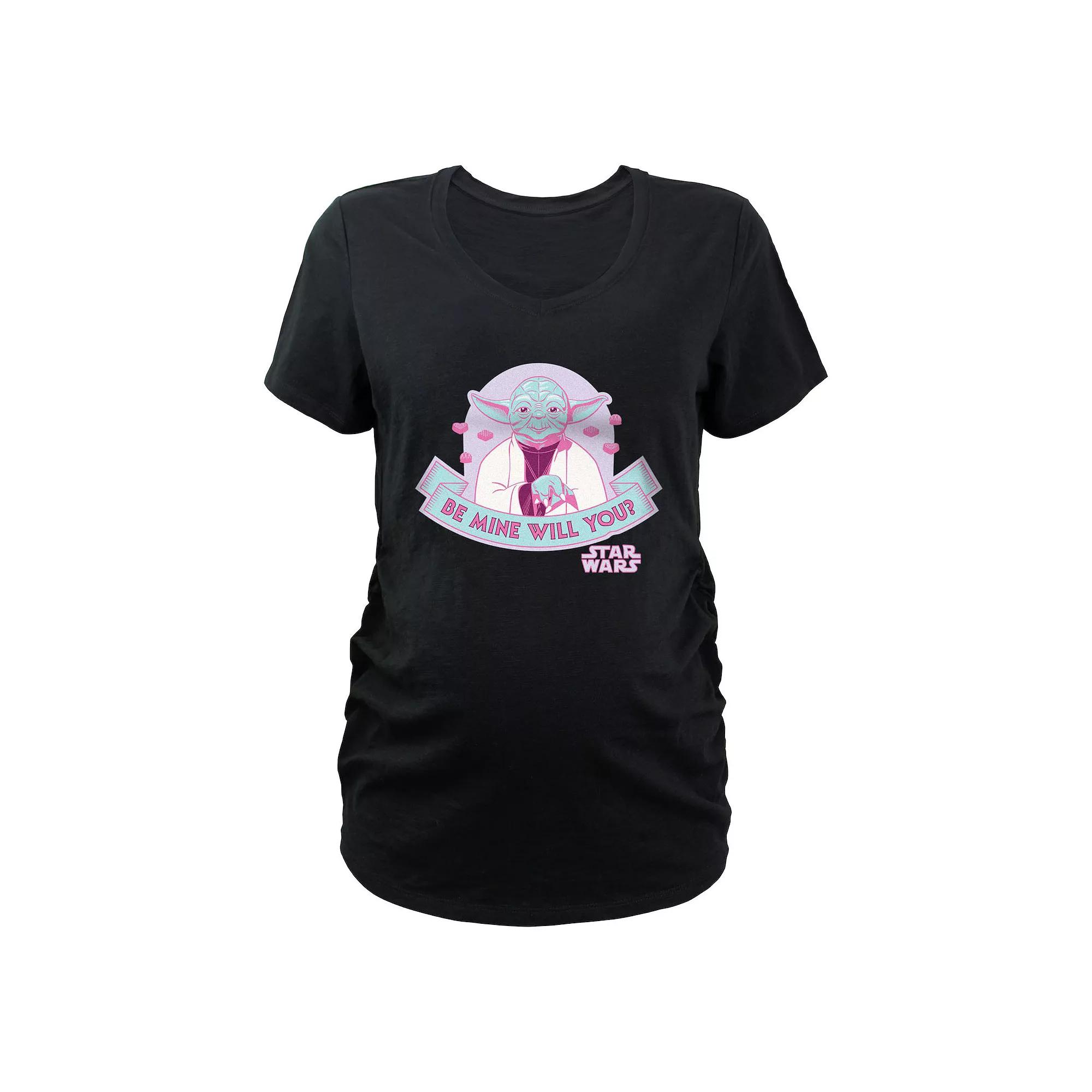 Maternity Star Wars Yoda Be Mine Will You Graphic Tee, Women's,  Product Image