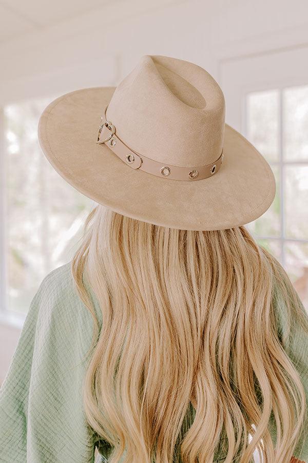 Uptown Charm Faux Suede Fedora in Beige Product Image