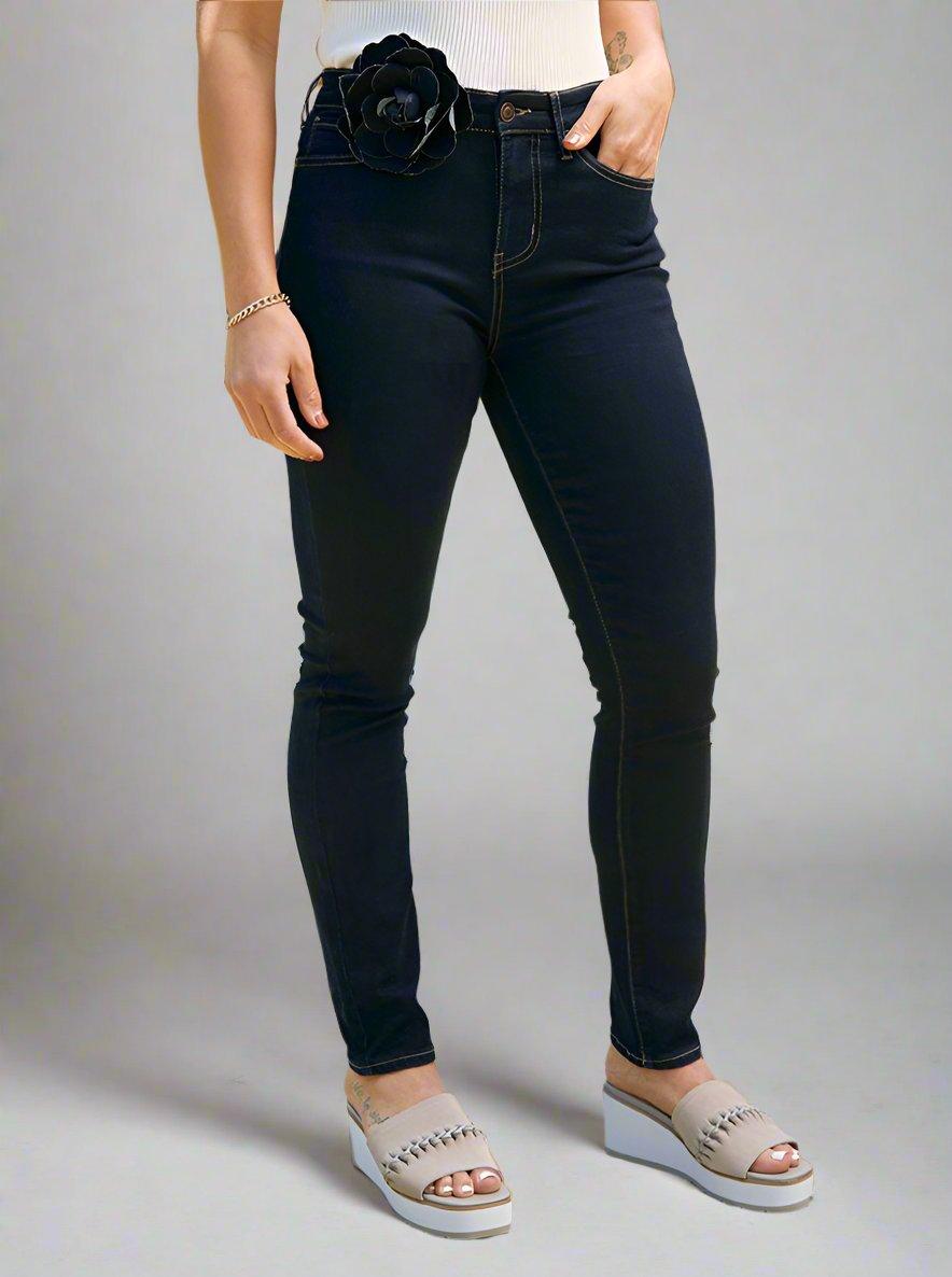 Westport 5 Pocket High Rise Rosette Skinny Jeans Product Image