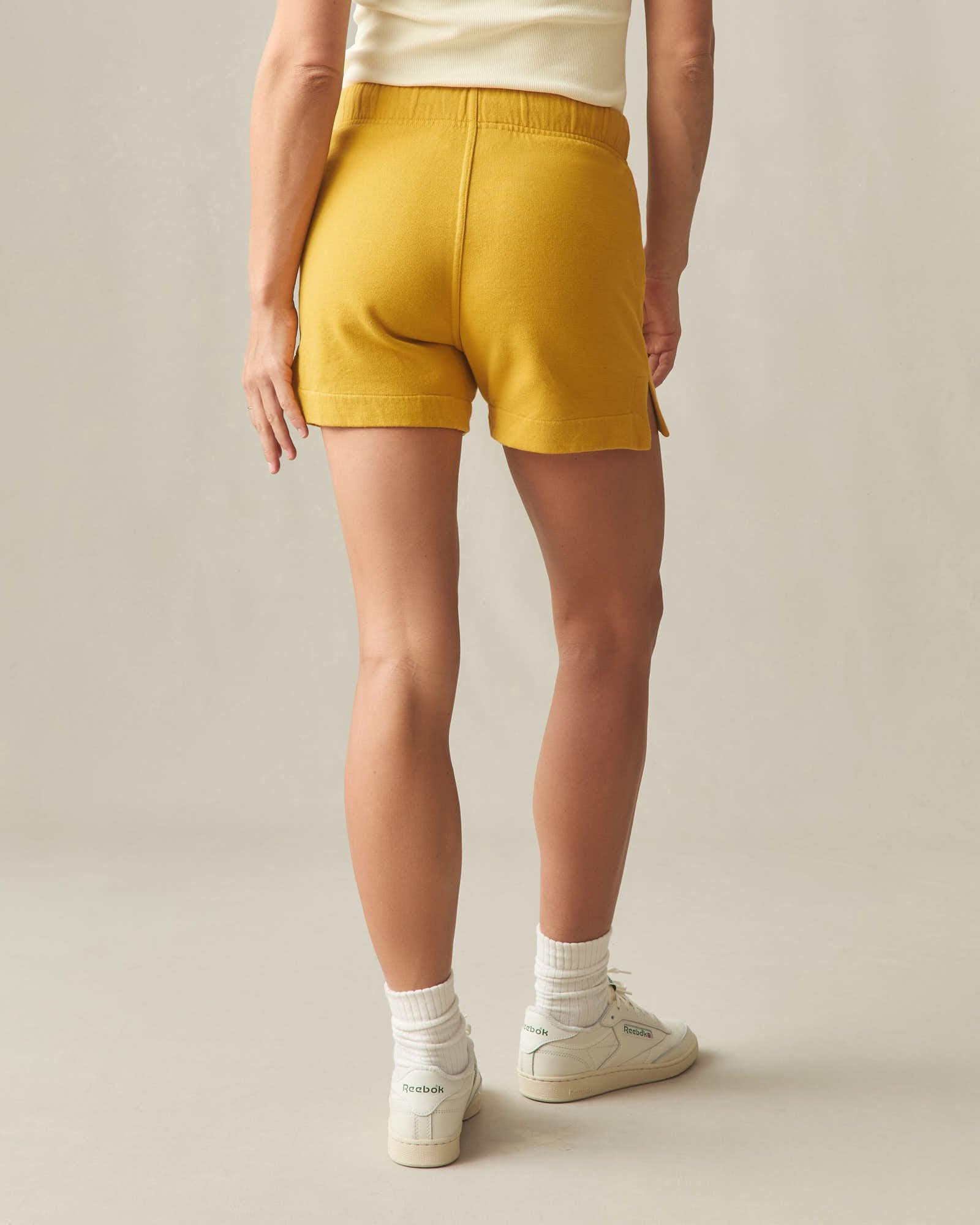 Women's Side Slit French Terry Short - Nugget Gold Product Image