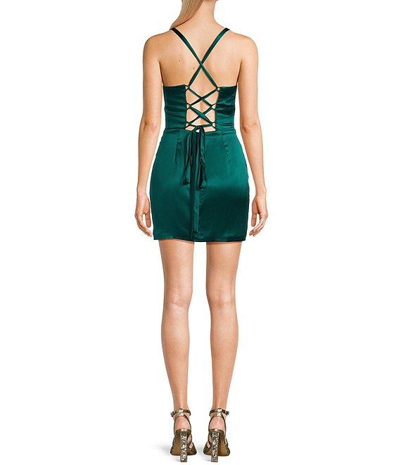 Blondie Nites Sweetheart Lace-Up Tie Back Dress Product Image