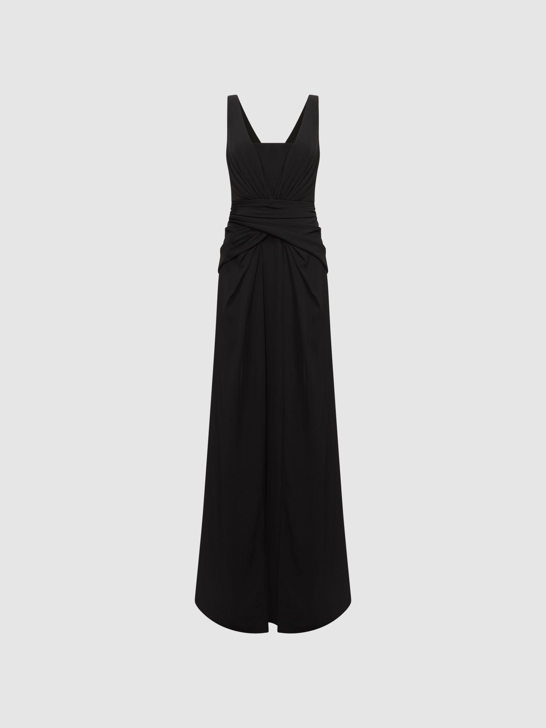 Halston Wrap Maxi Dress in Black Product Image
