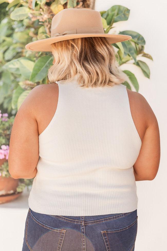 Clear My Schedule Ivory Mock Neck Sweater Tank FINAL SALE Product Image