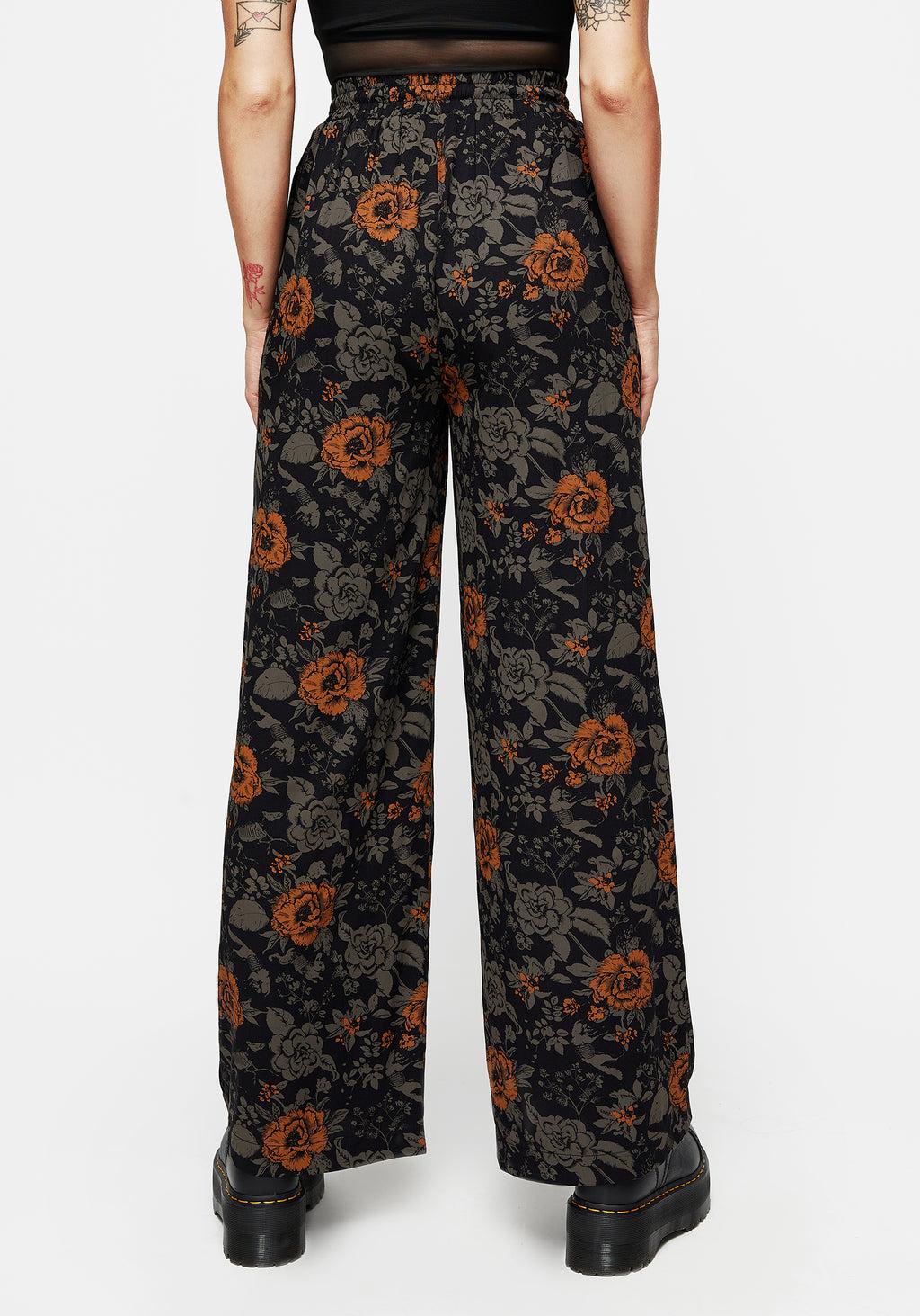 Mortify Floral Print Wide Leg Trousers Product Image