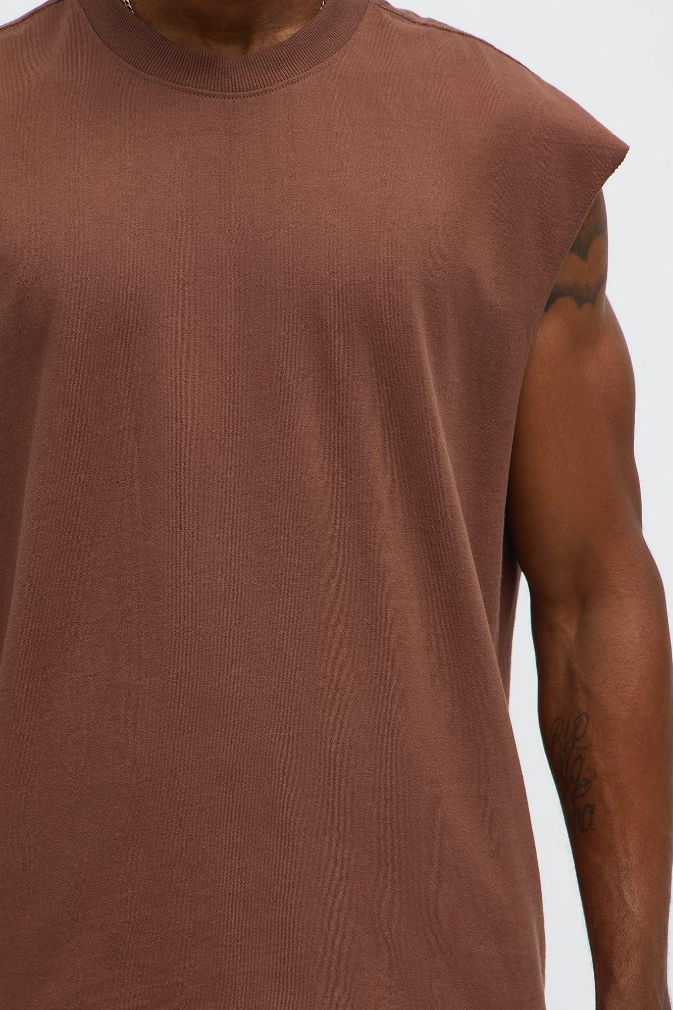 Relaxed Heavyweight Muscle Tee - Brown Male Product Image