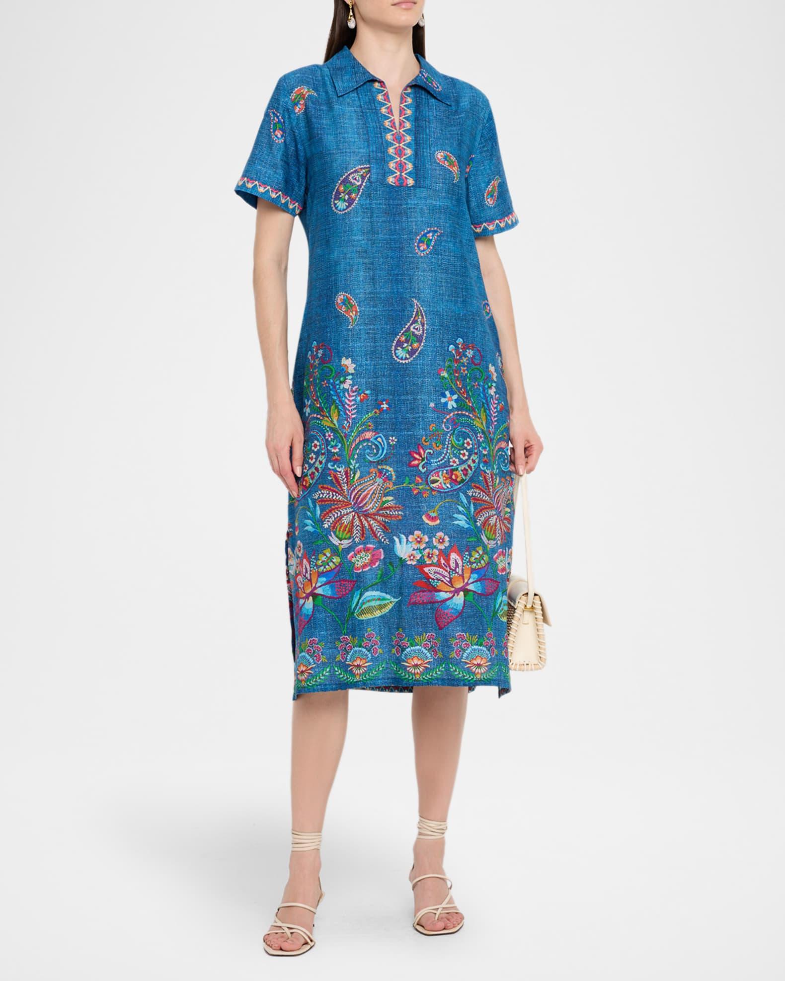 Carlie Floral & Paisley-Print Midi Dress Product Image