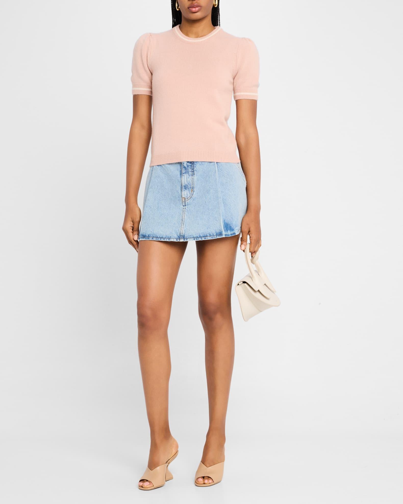 The Pleated Denim Skirt Product Image