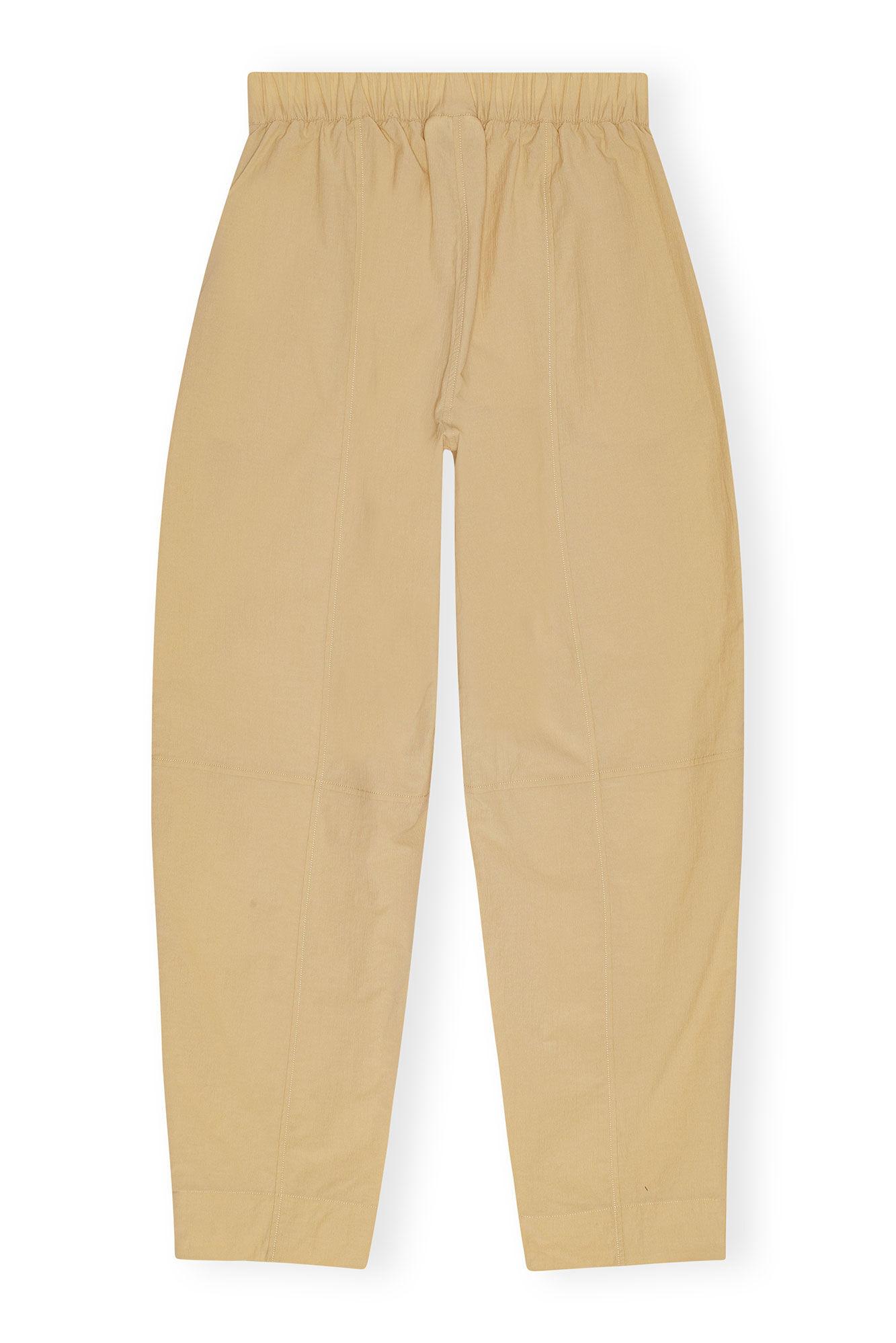 Beige Elasticated Curve Trousers Product Image