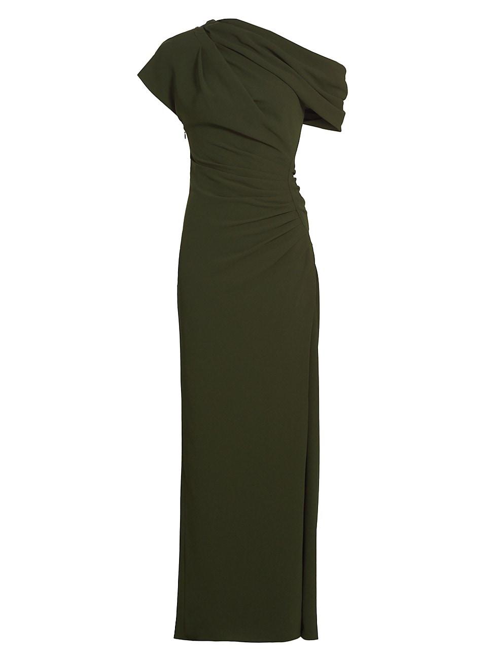 Womens Kally One-Shoulder Draped Midi-Dress Size 0 Product Image
