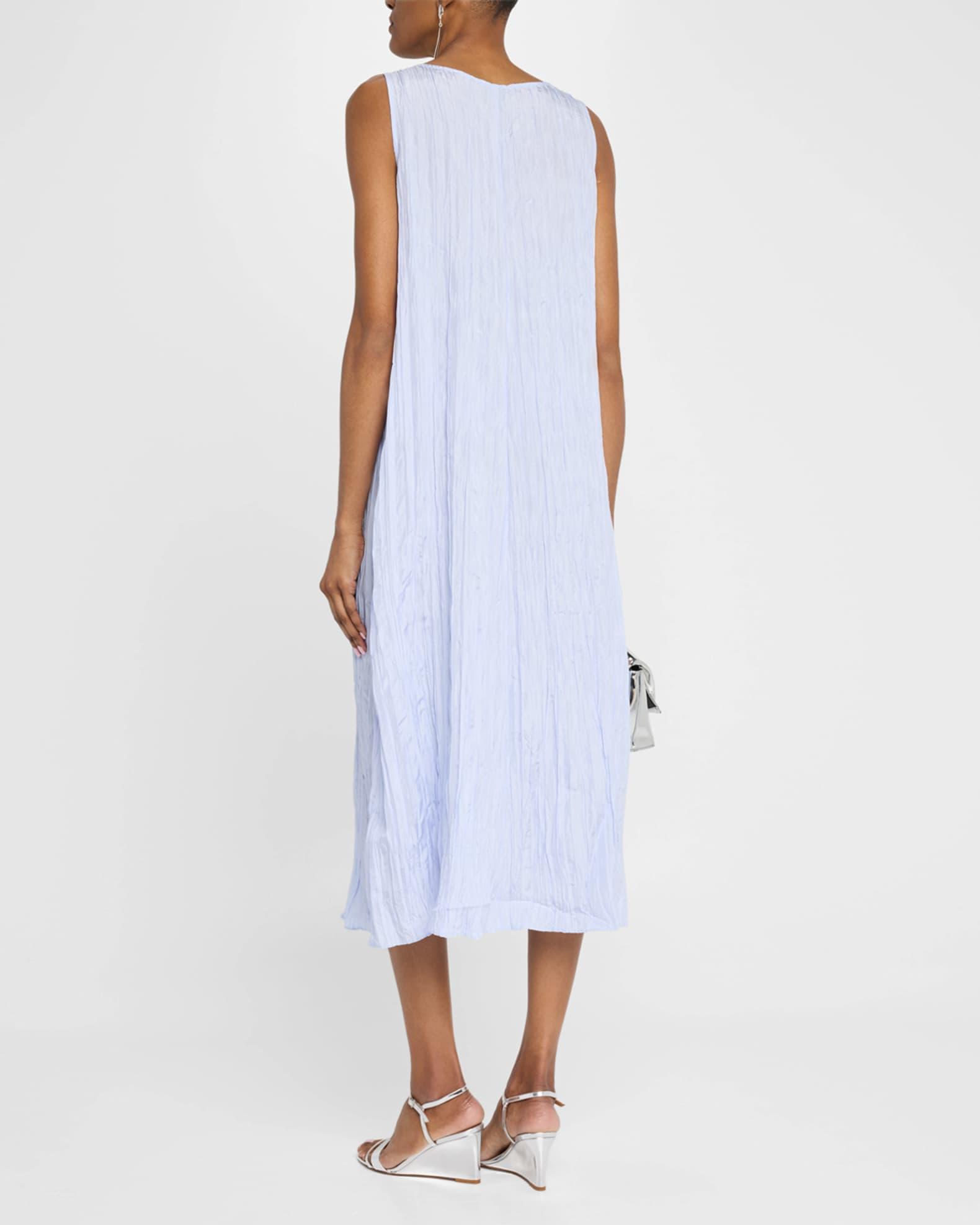 Sleeveless Crinkled Silk Midi Dress Product Image