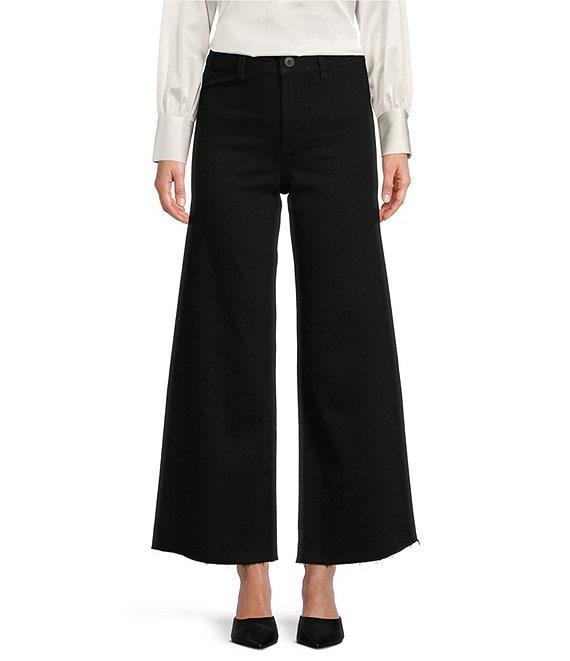 Antonio Melani Alexandra Twill High Rise Wide Leg Raw Hem Cropped Chino Pants Product Image