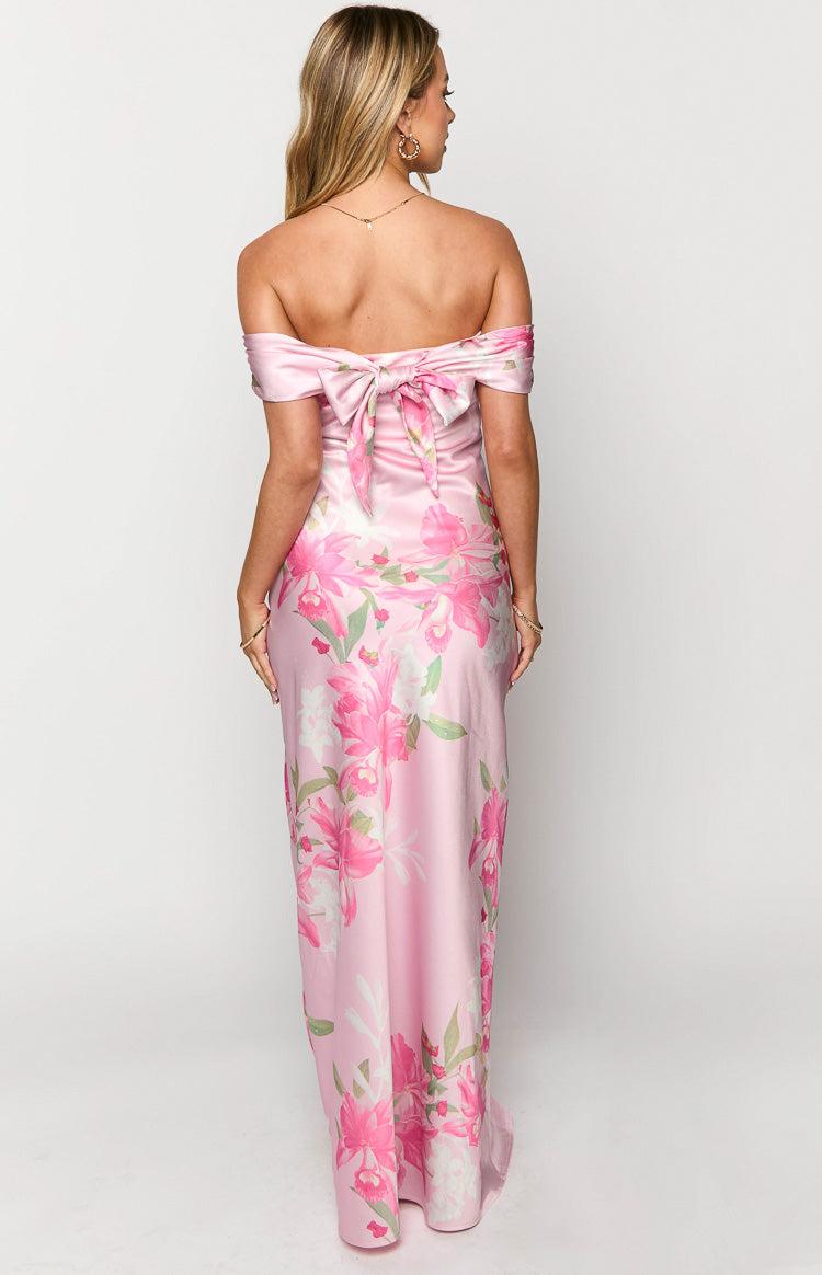 Seraphina Pink Floral Print Off The Shoulder Maxi Dress Baby Product Image