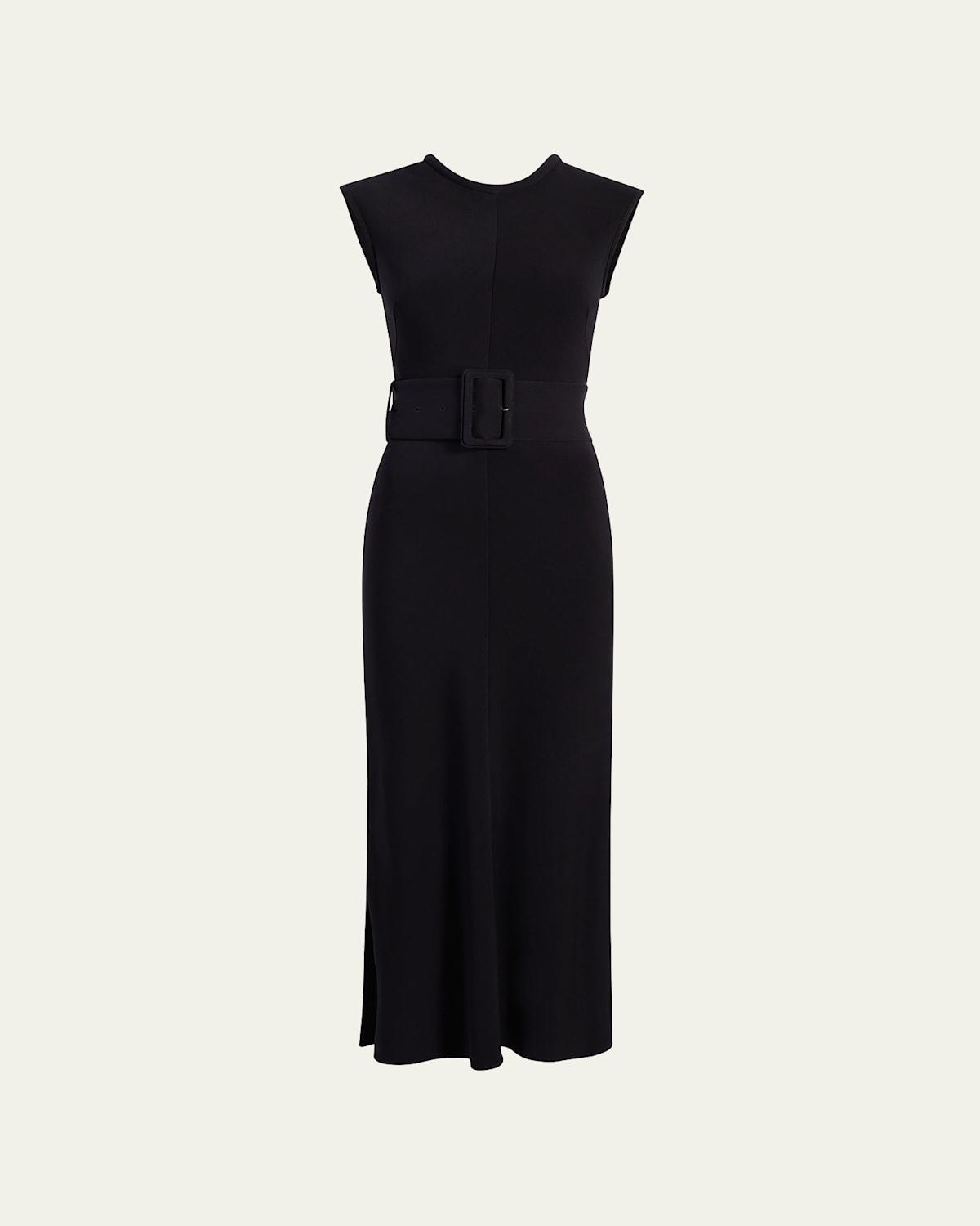 Belted Bias Midi Dress Product Image
