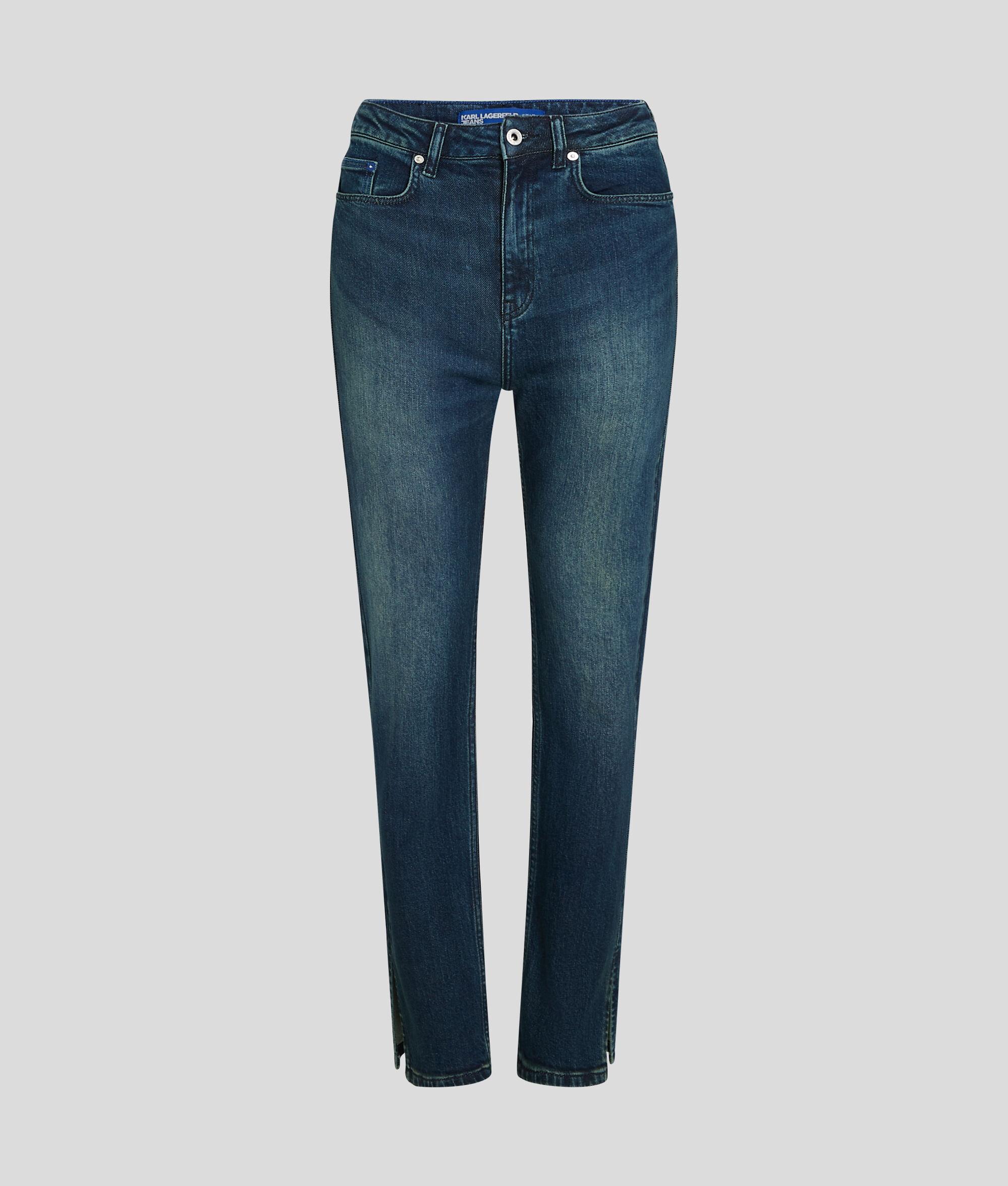 HIGH-RISE SPLIT-HEM STRAIGHT JEANS Product Image