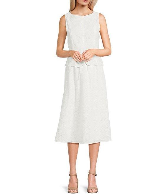 Sadie & Sage Eyelet Button Down Tie-Back Coordinating Vest Product Image