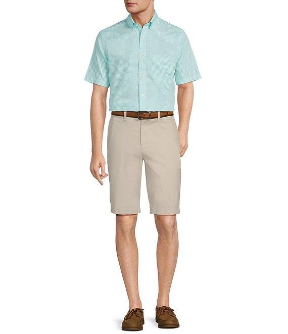 Gold Label Roundtree & Yorke Slim Fit Non-Iron Short Sleeve Gingham Print Sport Shirt Product Image