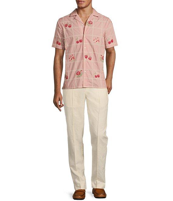 Murano From The Garden Collection Slim Fit Embroidered Short Sleeve Woven Camp Shirt Product Image