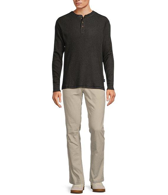 Rowm The Camper Long Sleeve Garment Washed Solid Waffle Henley Shirt Product Image