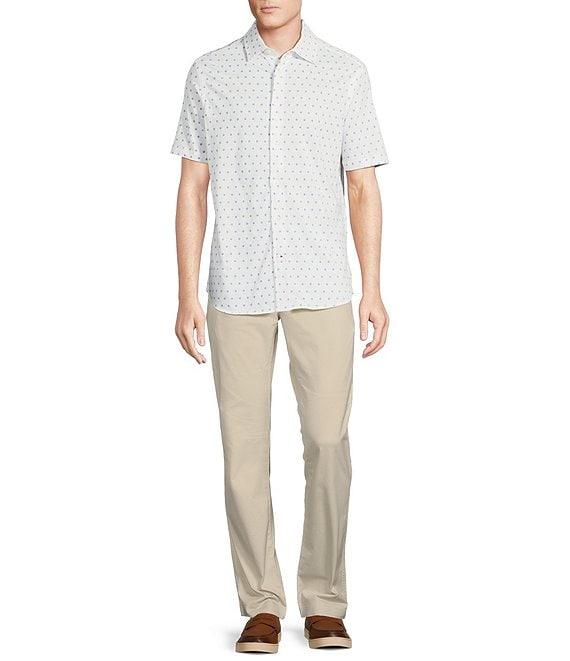 Cremieux Blue Label Geo Print Jersey Short Sleeve Coatfront Shirt Product Image