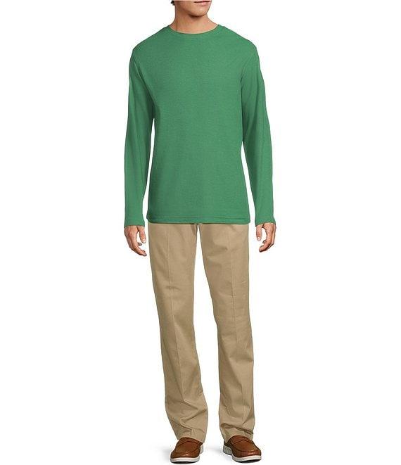 Roundtree & Yorke Long Sleeve Solid Waffle Crewneck Pullover Product Image