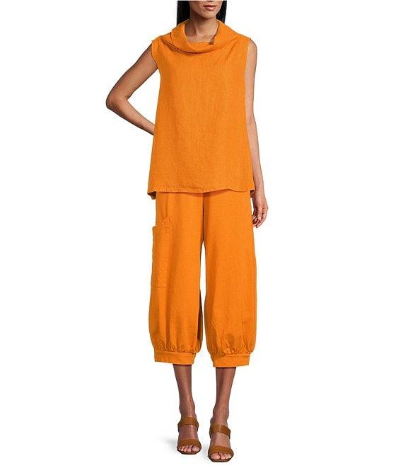 Bryn Walker Etta Light Linen Cowl Neck Sleeveless Tank Product Image