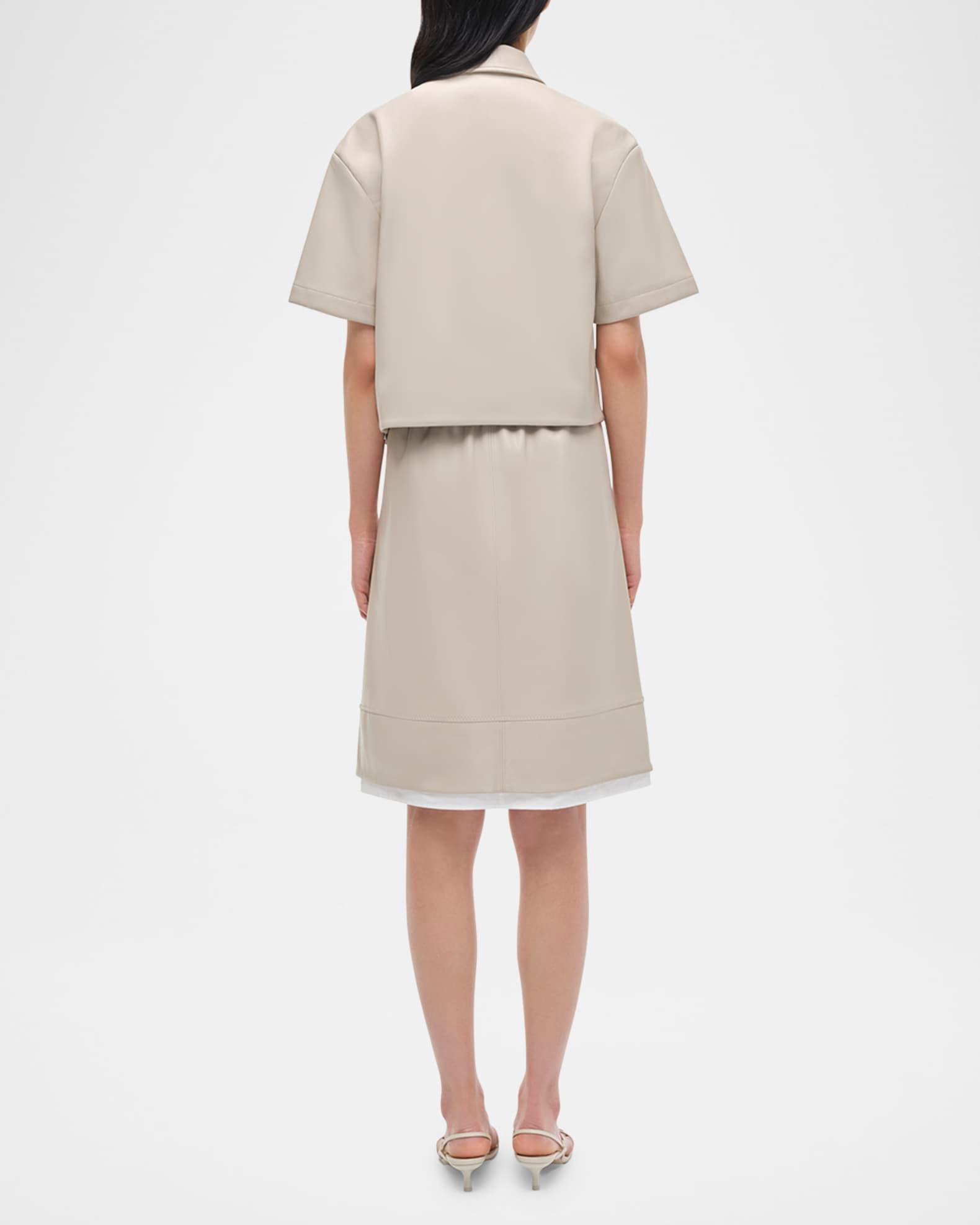 Aubria Layered Faux Leather Skirt  Product Image