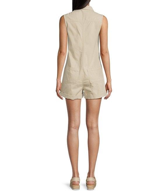 C&V Chelsea & Violet Sleeveless Rolled Hem Denim Romper Product Image