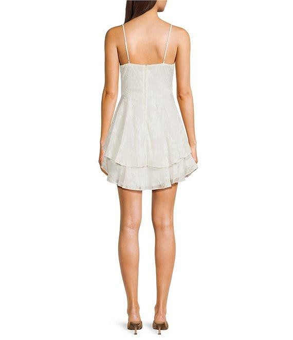 B. Darlin Floral Jacquard Double Hem Fit & Flare Dress Product Image