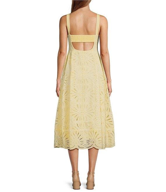 Antonio Melani Jayden Eyelet Sweetheart Neckline A-Line Midi Dress Product Image