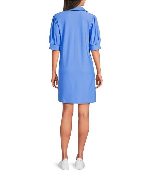Jude Connally Emerson Jude Cloth Knit Point Collar Puffed Sleeve Shift Dress Product Image